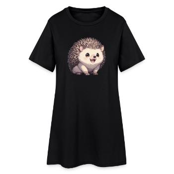 Hérisson - Robe T-shirt Femme - noir - Devant