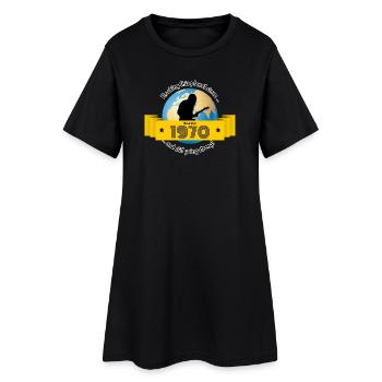 55. Geburtstag fait vibrer cette planète depuis 11/1970 - Robe T-shirt Femme - noir - Devant