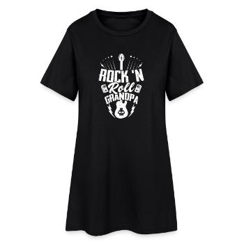 Rock 'n Roll Grandpa Music Guitar Rock Band - Frauen T-Shirt-Kleid - Schwarz - Vorne
