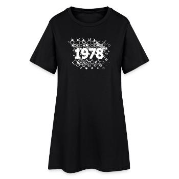 Année 1978 - Robe T-shirt Femme - noir - Devant