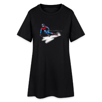 Skieur coloré en action - Robe T-shirt Femme - noir - Devant