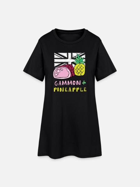 T-shirt Gammon Pineapple Pop Art - Robe T-shirt Femme - noir