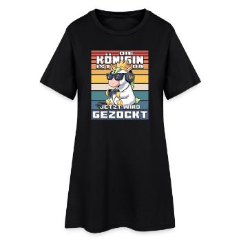 Pari de la reine des licornes - Robe T-shirt Femme - noir - Devant