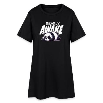 Bearly Awake Panda Illustration - Robe T-shirt Femme - noir - Devant