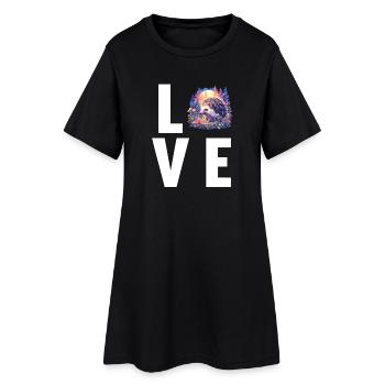 Hérisson - Robe T-shirt Femme - noir - Devant