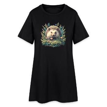 Hérisson - Robe T-shirt Femme - noir - Devant