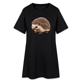 Igel - Frauen T-Shirt-Kleid - Schwarz - Vorne