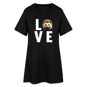 Hérisson - Robe T-shirt Femme - noir - Devant