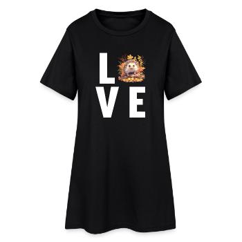 Hérisson - Robe T-shirt Femme - noir - Devant