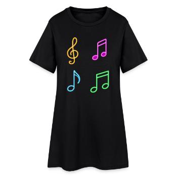 Partitions Neon – Music Vibes - Robe T-shirt Femme - noir - Devant