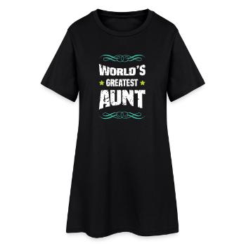 Motif de la meilleure tante du monde - Robe T-shirt Femme - noir - Devant