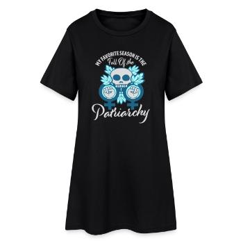 My favorite season is the fall of the patriarchy - Frauen T-Shirt-Kleid - Schwarz - Vorne
