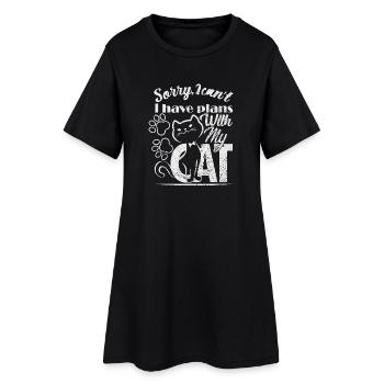 Sorry I can t I have plans with my Cat  - Women’s T-Shirt Dress - black - Front