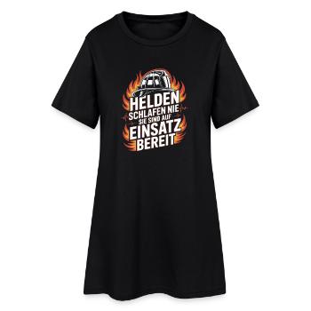 Service d'incendie Pompier Pompier volontaire - Robe T-shirt Femme - noir - Devant