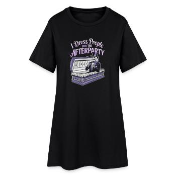 Squelette en costume après la fête - Halloween - Robe T-shirt Femme - noir - Devant