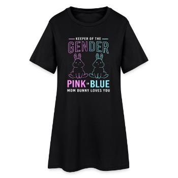 Werdende Mutter Ostern Gender Reveal - Frauen T-Shirt-Kleid - Schwarz - Vorne