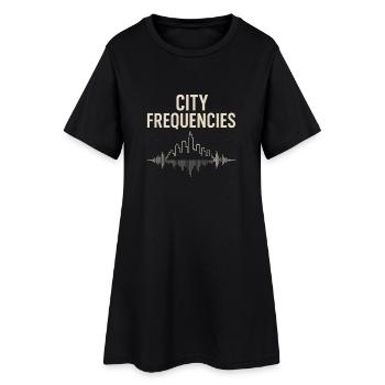 City Frequencies – Urban Vibes Design - Frauen T-Shirt-Kleid - Schwarz - Vorne