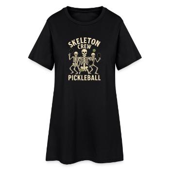 Motif Pickleball d'Halloween Skeleton Crew - Robe T-shirt Femme - noir - Devant