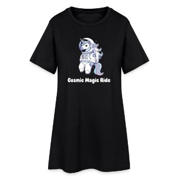Licorne cosmique Voyage dans l’espace - Robe T-shirt Femme - noir - Devant