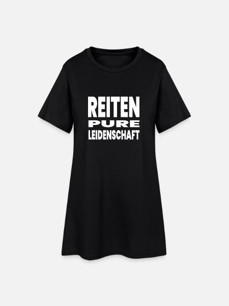 Pferde - Frauen T-Shirt-Kleid - Schwarz