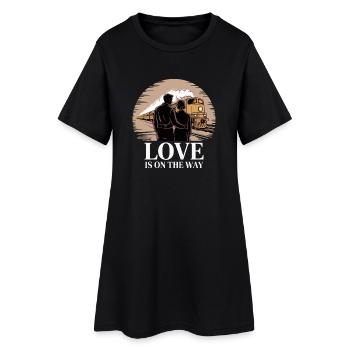 L'amour en chemin Train Romance - Robe T-shirt Femme - noir - Devant