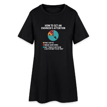 Comment attirer l'attention d'un ingénieur Casser quelque chose - Robe T-shirt Femme - noir - Devant