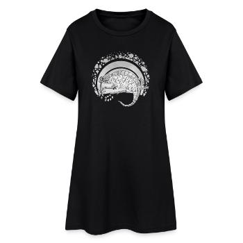 Chamäleon - Frauen T-Shirt-Kleid - Schwarz - Vorne