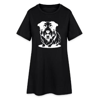 Chien T-shirt blanc cadeau - Robe T-shirt Femme - noir - Devant