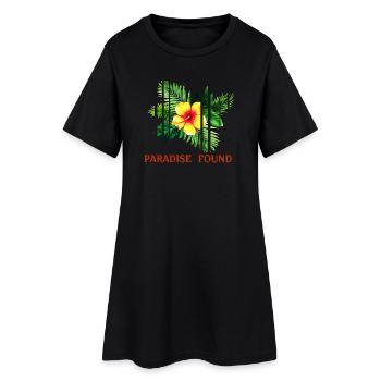 Hibiscus Tropical Paradis Trouvé - Robe T-shirt Femme - noir - Devant