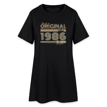 1986 Vintage Retro Birthday Gift - Women’s T-Shirt Dress - black - Front