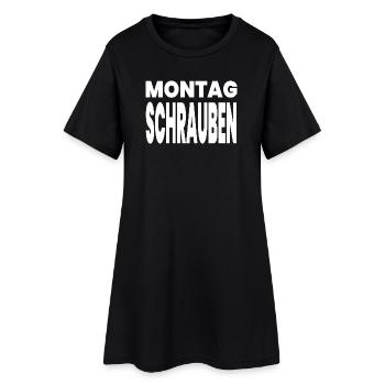 Schrauben - Frauen T-Shirt-Kleid - Schwarz - Vorne