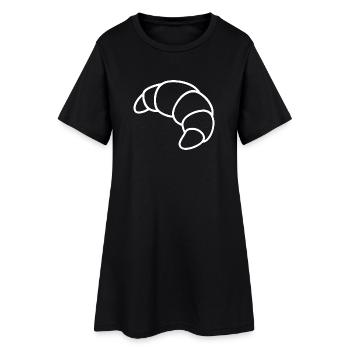 Croquis de croissant – Motif du petit-déjeuner français - Robe T-shirt Femme - noir - Devant