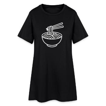 Croquis du bol de ramen – design minimaliste - Robe T-shirt Femme - noir - Devant