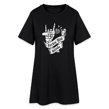 Rockin' With Attitude Rock Band Guitare Musique - Robe T-shirt Femme - noir - Devant