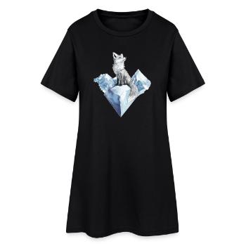 Renard arctique Renard Motif d’hiver - Robe T-shirt Femme - noir - Devant
