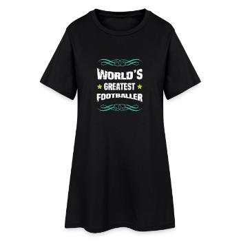World's Best Footballer Vintage Font - Women’s T-Shirt Dress - black - Front