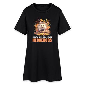 Hérisson - Robe T-shirt Femme - noir - Devant