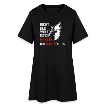 Le design de CoolesWolfs avec le dicton - Robe T-shirt Femme - noir - Devant