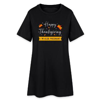 Thanksgiving Gender Reveal Werdende Mutter - Frauen T-Shirt-Kleid - Schwarz - Vorne