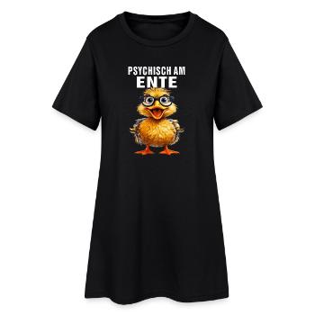 ENTE BRILLE PSYCHISCH AM ENTE - Frauen T-Shirt-Kleid - Schwarz - Vorne