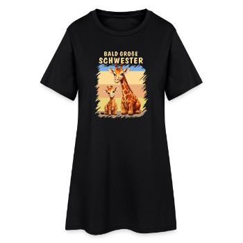 LES GIRAFES BIENTÔT GRANDE SŒUR - Robe T-shirt Femme - noir - Devant