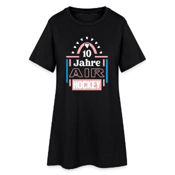 Anniversaire du hockey sur coussin d’air 10 ans Joueur de hockey sur coussin d’air - Robe T-shirt Femme - noir - Devant