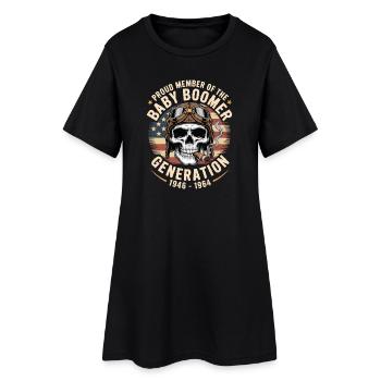 Pilote de crâne de baby-boomer 1948-1964 - Robe T-shirt Femme - noir - Devant