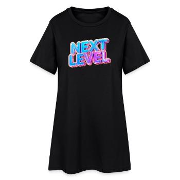 Texte 3D de niveau supérieur - Conception dégradée audacieuse - Robe T-shirt Femme - noir - Devant