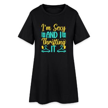 Thrift Shopper Je suis sexy et je le friperie - Robe T-shirt Femme - noir - Devant