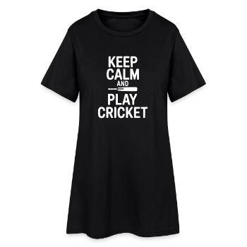 Keep Calm and Play Cricket - Women’s T-Shirt Dress - black - Front