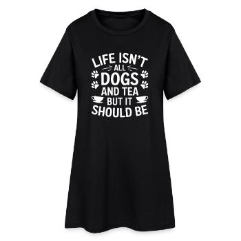 Thé Disant Chiens Drôle Thé Cadeau - Robe T-shirt Femme - noir - Devant