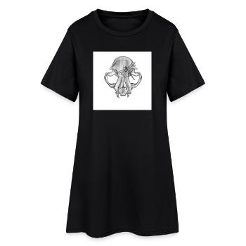 Crâne Libellule Monochrome - Robe T-shirt Femme - noir - Devant