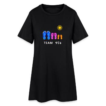 Team 974 savates Summer Sun - Women’s T-Shirt Dress - black - Front