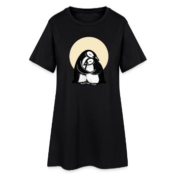 Umarmte Pinguine Duo - Frauen T-Shirt-Kleid - Schwarz - Vorne
